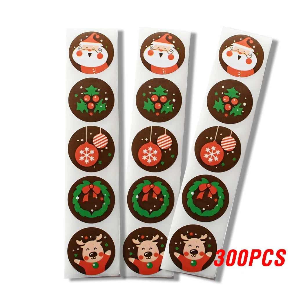 100-500pcs Thank You Label Sealing Stickers Merry Christmas Kraft Handmade Sticker Card Box Package Wedding Decor Party Supplies (ONLINE ORDER ONLY)