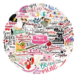 Anniversary Love Cartoon Stickers for Phone Laptop Luggage Skateboard Decals (Online Order Only)