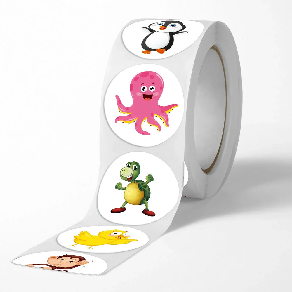 100-500pcs Cartoon Animals Stickers Cute Reward Sticker For Kids Gift Decoration Envelope Sealing Labels Stationery Stickers (ONLINE ORDER ONLY)