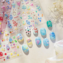 Colorful Swimsuit Bikini Fresh String Bag Vegetables Fruits Summer Beach Underwear Sunscreen Nail Art Stickers Manicure Decals (ONLINE ORDER ONLY)