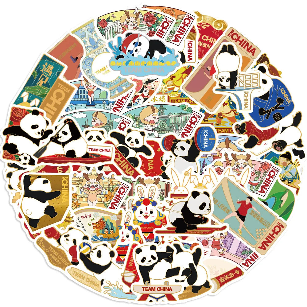 Panda Sports Badge Stickers for Suitcase, Skateboard, Laptop, Luggage, Phone (Online Order Only)