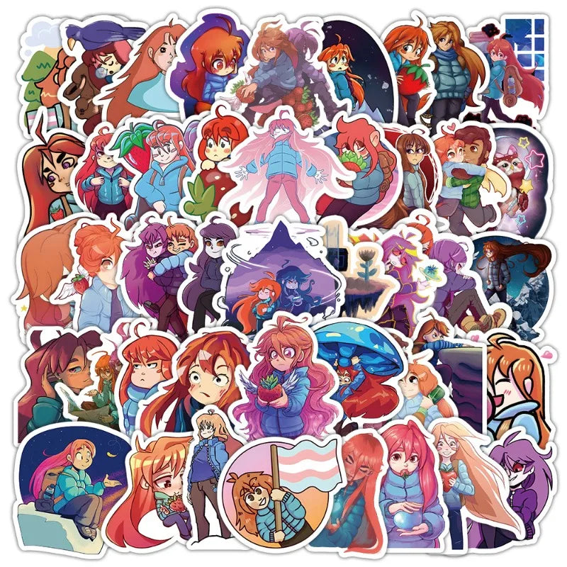 50pcs Celeste Game Cartoon Stickers for Laptop, Phone, Scooter, Suitcase, Water Cup, Stationery, Refrigerator Decoration (ONLINE ORDER ONLY)