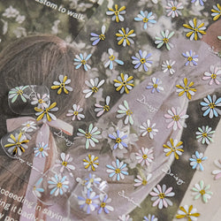 Colourful Daisy Cosmos Hot Stamping Petal Delicate and Pretty Plant Self Adhesive Nail Art Decoration Stickers Manicure Decals (ONLINE ORDER ONLY)
