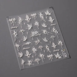 Snowflake Butterfly Rhinestone Shiny Totem Self Adhesive Nail Art Stickers Romantic Charm Chic Rose Flower Pearl Manicure Decals (ONLINE ORDER ONLY)