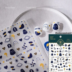 Starlit Sky Star Moon Oil Painting Colour Abstract Planet High Saturation Self Adhesive Nail Art Stickers Dreamy Manicure Decals (ONLINE ORDER ONLY)