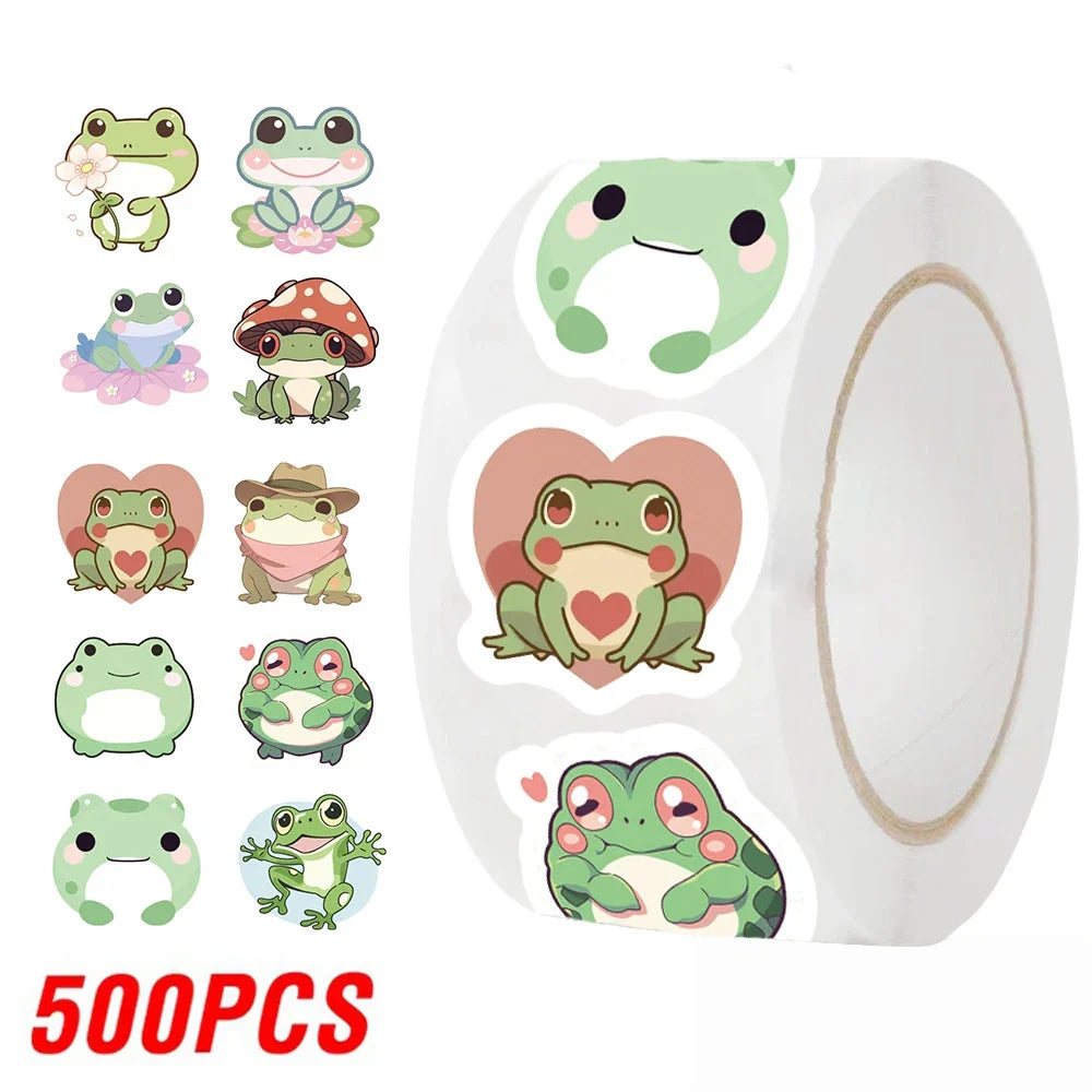 100-500pcs Frog Animals Reward Stickers School Students Cute Cartoon Encouragement Sticker Scrapbooking DIY Gift Decoration (ONLINE ORDER ONLY)