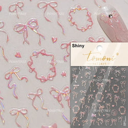 Metal Effect Rose Flower Pattern Totem Photo Frame Self Adhesive Nail Art Sticker Romantic Chic Wreath Rhinestone Manicure Decal (Online Order Only)