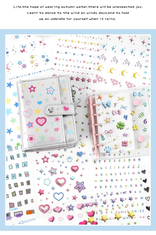 20Pages/piece Korean Ins Starlight Dot Series Decorative Stickers Phone Case Laptop DIY Idol Photocard Kawaii Journal Sticker (Online Order Only)