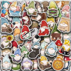 50PCS Gnome Dwarf Stickers Waterproof Vinly Stickers Decorative DIY Graffiti Luggage Stickers Children's Toys (ONLINE ORDER ONLY)