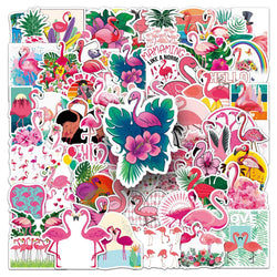 Pink Flamingo Stickers for DIY Scrapbook, Suitcase, Water Bottle, Phone, Laptop, Guitar - 10/50/100pcs (Online Order Only)