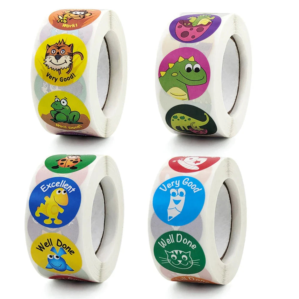 500pcs/roll 1inch Cartoon Animal Children Sticker Label Thank You Cute Toy Game Sticker DIY Gift Sealing Label Decoration 
 (ONLINE ORDER ONLY)