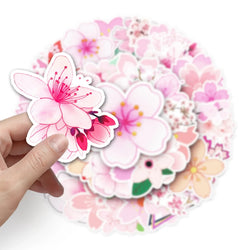 10/30/50PCS Pretty Cherry Blossoms Sakura Flowers Stickers DIY Water Bottle Laptop Refrigerator Luggage Graffiti Sticker Kid Toy (ONLINE ORDER ONLY)