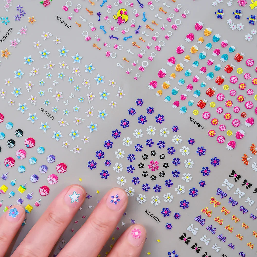 30pcs 3D Daisy Design Nail Art Sticker Set Acrylic Sanding Colorful Floral Decals Self-Adhesive Nail Art Supplies DIY Manicure * (ONLINE ORDER ONLY)