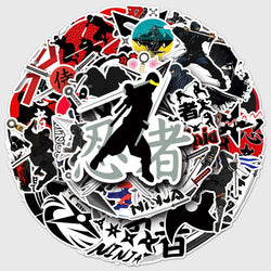 50Pcs Ninja Cartoon Waterproof Vinyl Stickers for Skateboard Snowboard (Online Order Only)