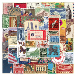 50pcs Retro Travel Stamps For Laptop Phone Water Bottle DIY Waterproof Graffiti Skateboard Car Decals Kids Toy (Online Order Only)