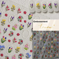Charming Dreamy Shiny Jelly Blue Gradient Lily Flowers Rose Petal White Dot Chinese Colorful Nail Art Stickers Manicure Decals (ONLINE ORDER ONLY)