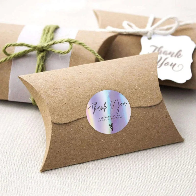 500pcs Rainbow Laser Thank You Stickers 1inch Small Business Stickers  Adhesive Labels for Boutiques Wrapping Supplies (ONLINE ORDER ONLY)