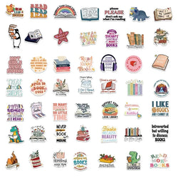 10/30/50PCS Cartoon Reading PVC Sticker Aesthetic Decoration Scrapbooking Sketchbook Korean Stationery School Supplies for Kids (ONLINE ORDER ONLY)