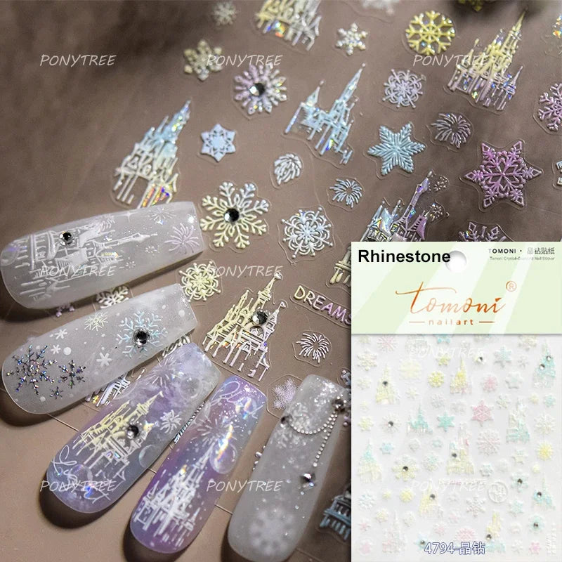 Fireworks Bloom Romantic Starry Sky Goldfish Metallics Color Gradient Self Adhesive Nail Art Stickers Halo Dyeing Manicure Decal (ONLINE ORDER ONLY)