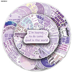 Purple Motivational Quote Stickers for Laptop Luggage Suitcase (10/30/50pcs) (Online Order Only)