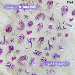 Jellyfish Schools of Fish Shoal Mermaid Tail Seahorse Dreamy Ocean Starfish Shell Coral Adhesive Nail Art Sticker Manicure Decal (ONLINE ORDER ONLY)