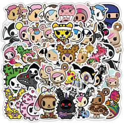 50pcs Tokidoki Cartoon Stickers for Laptop, Phone, Car, Scooter, Suitcase, Water Bottle, Refrigerator, Stationery (Online Order Only)