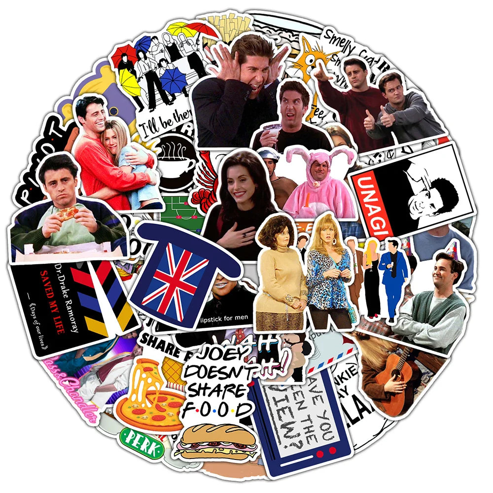10/30/50PCS Classic TV Show Friends Sticker Packs (ONLINE ORDER ONLY)