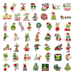 10/30/50PCS The Grinch Movie Stickers Funny Cartoon Sticker Christmas Graffiti Decals Luggage Laptop Guitar Car Bike Kids Toys (ONLINE ORDER ONLY)
