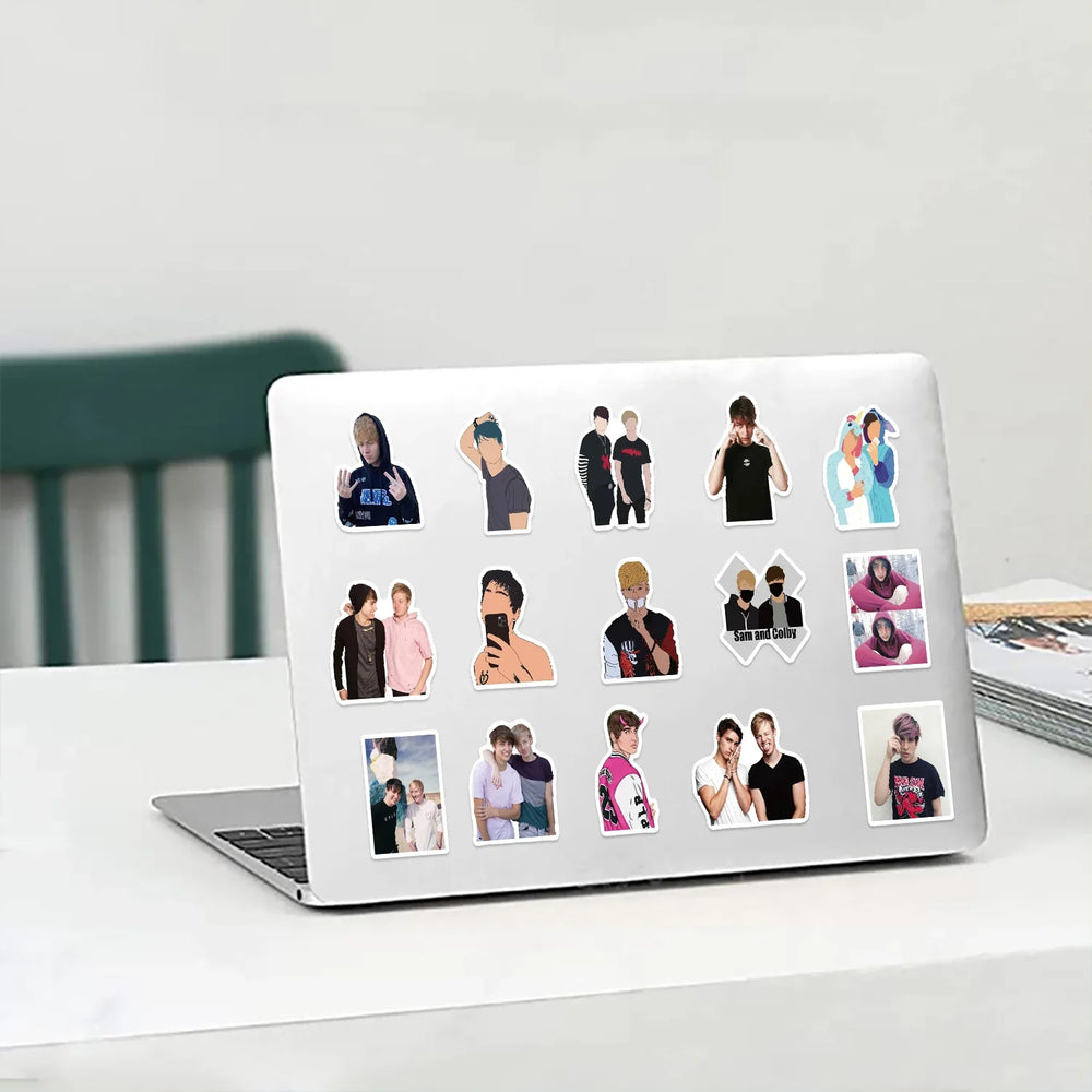 50pcs Sam and Colby Graffiti Stickers For Suitcase Skateboard Laptop Luggage Phone Car Styling DIY Sticker Decals (ONLINE ORDER ONLY)