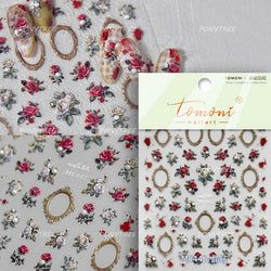 Retro Rose Flowers Bowknot Petal Romantic 5D Soft Embossed Relief Self Adhesive Nail Art Decoration Stickers 3D Manicure Decals (ONLINE ORDER ONLY)