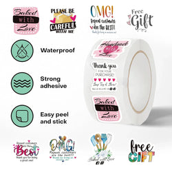 500pcs Cute Reward Stickers Roll with English Thanks Stickers for School Teacher Kids Student Stationery Stickers Kids (Online Order Only)