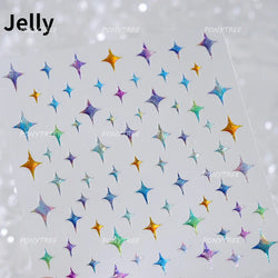 Hollow Out Black Gold Star Starburst Round Dot Night-time Tiny Spot Self Adhesive Nail Art Stickers Manicure Decals Wholesale (ONLINE ORDER ONLY)