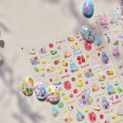 Colorful Swimsuit Bikini Fresh String Bag Vegetables Fruits Summer Beach Underwear Sunscreen Nail Art Stickers Manicure Decals (ONLINE ORDER ONLY)