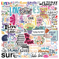52pcs Inspirational Quote Stickers Pack Positive Decals for Water Bottle Laptop Phone Skateboard Helmet Gifts for Teens Kids (ONLINE ORDER ONLY)