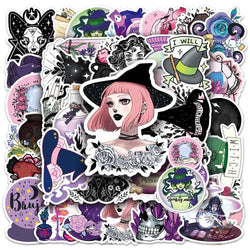 Horror Witch Magic Crystal Stickers 10/30/50PCS for Laptop Luggage Skateboard Decals (Online Order Only)