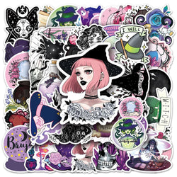 Horror Witch Magic Crystal Stickers 10/30/50PCS for Laptop Luggage Skateboard Decals (Online Order Only)