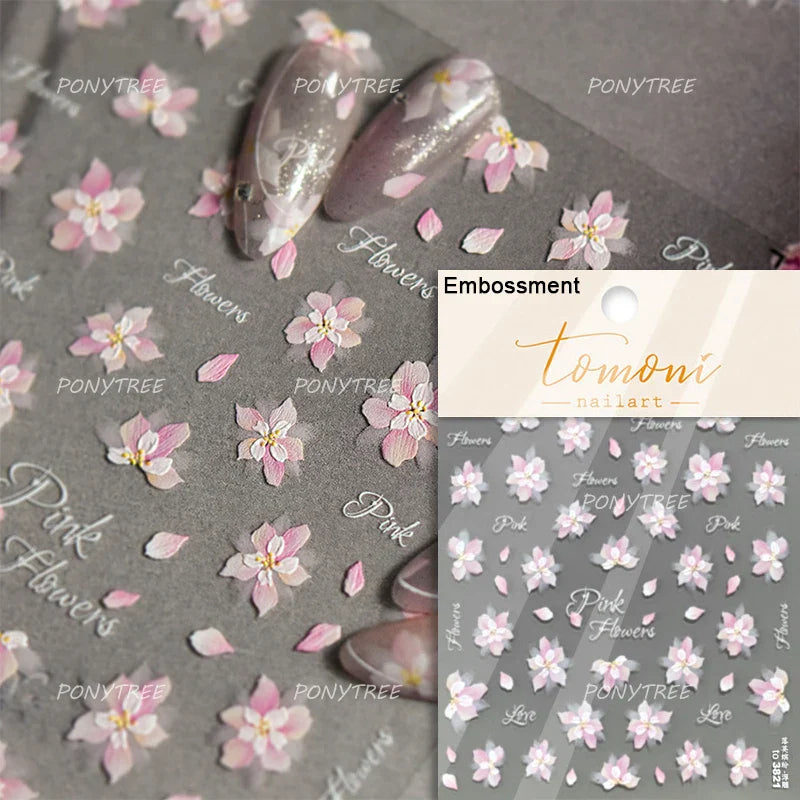Graceful Peach Blossom Blessing Sachet Pretty Buckle Tassels Pendant Antique Radiant Adhesive Nail Art Stickers Manicure Decals (ONLINE ORDER ONLY)