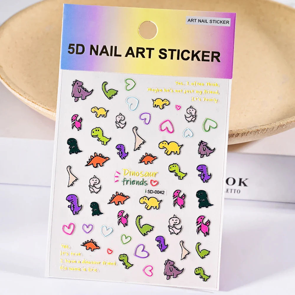 Summer Sea Shell 5D Nail Art Sticker Tropical Beach Coconut Slippers Decals Embossed  Conch Starfish Ocean Theme Nail Art Decor* (ONLINE ORDER ONLY)