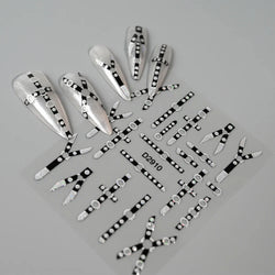 10pcs/Set Sparkling Silvery Floral Nail Art Stickers Self-Adhesive Glittery 5D Hibiscus & Cherry Blossom Decals for Manicure DIY (Online Order Only)