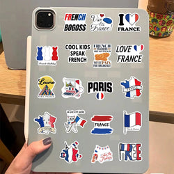 50PCS French Pop Style Stickers Aesthetic Phone Laptop Fridge Water Bottle DIY Waterproof Graffiti Cartoon Simple Sticker Pack (ONLINE ORDER ONLY)