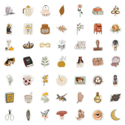 10/30/50/100pcs Vintage Art Plant Funny Cartoon Stickers Decals Laptop Suitcase Motorcycle Car Phone Waterproof Sticker Kids Toy (ONLINE ORDER ONLY)