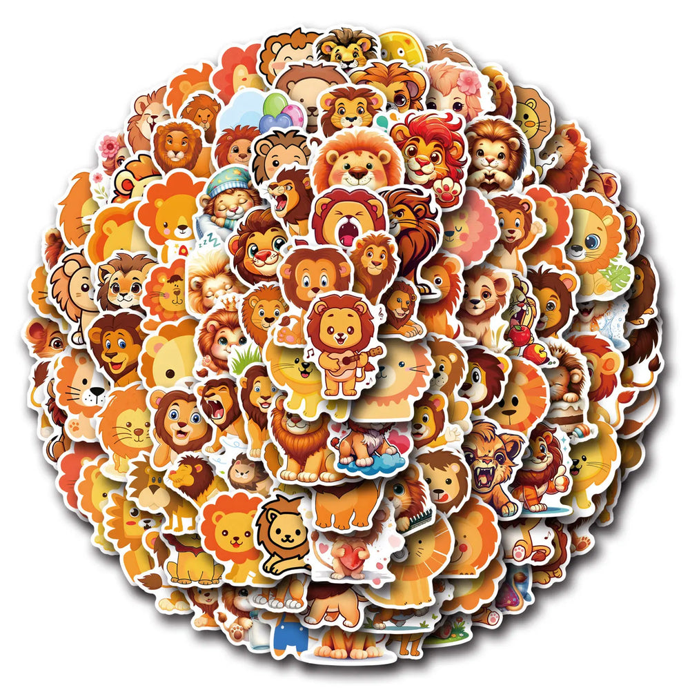 Kawaii Lion Stickers 10/30/50/110PCS for Laptop, Phone, Car, Bike, Skateboard, Kids Toy (Online Order Only)
