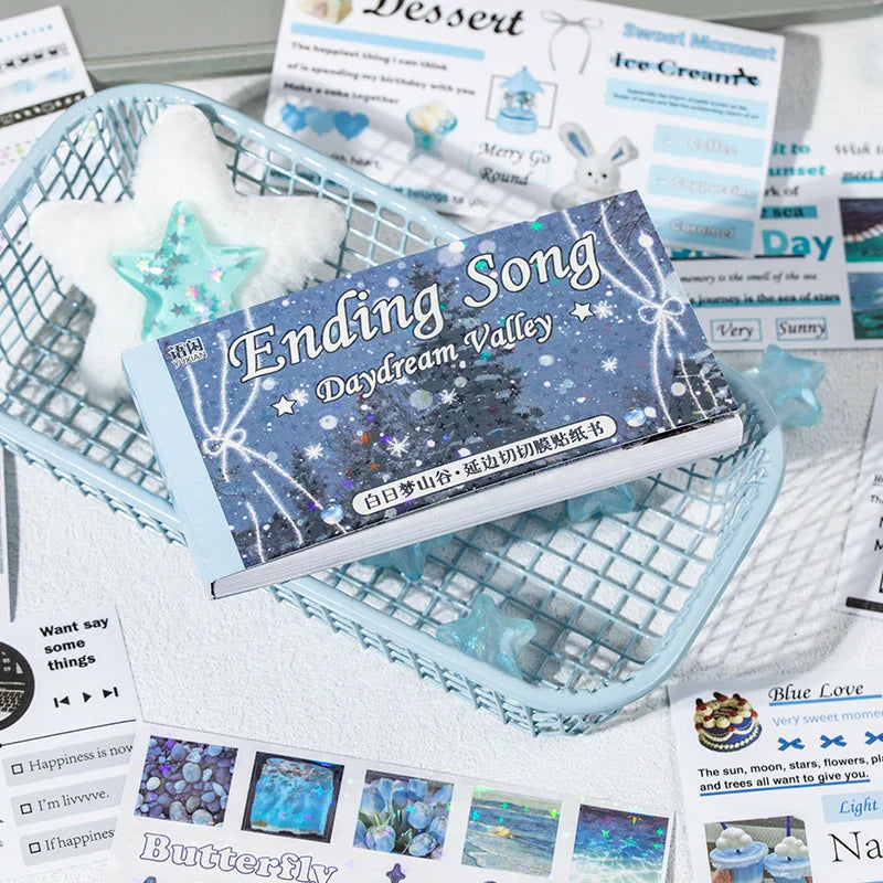 30piece/book Korean Ins Daydream Valley Series Cut Film Sticker Journal Phone Case DIY Scrapbooking Kawaii Decoration Stickers (ONLINE ORDER ONLY)