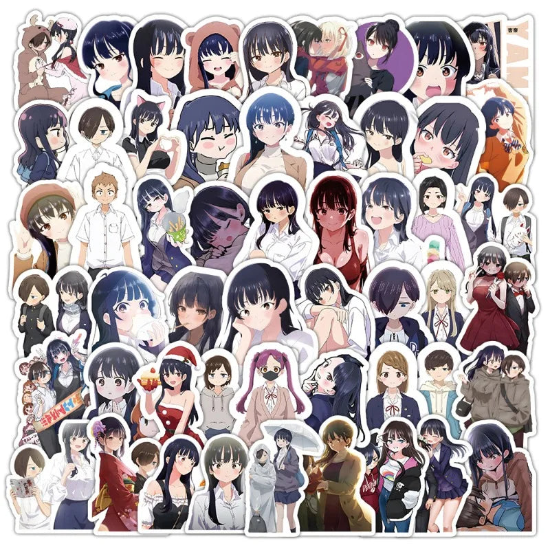 55pcs The Dangers in My Heart Anime Sticker Set for Luggage, Water Cup, Phone, Laptop, Scooter, Refrigerator (ONLINE ORDER ONLY)
