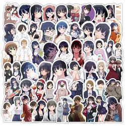 55pcs The Dangers in My Heart Anime Sticker Set for Luggage, Water Cup, Phone, Laptop, Scooter, Refrigerator (ONLINE ORDER ONLY)