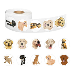 100-500pcs 1inch Animal Dog Stickers Roll for Envelope Praise Reward Student Label Stationery Seal Lable Child Toy Gift (ONLINE ORDER ONLY)