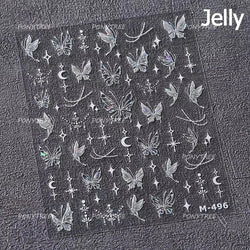 Green Blue Glass Butterfly Lily Flowers Star Line Water Droplet Charming Shiny Self Adhesive Nail Art Stickers Manicure Decals (ONLINE ORDER ONLY)