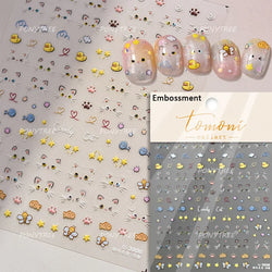 Vivid Honey Bee Ribbon Bowknot Pot Daisy Wreath Flower Shining Tulip Honeycomb Jar Self Adhesive Nail Art Sticker Manicure Decal (ONLINE ORDER ONLY)