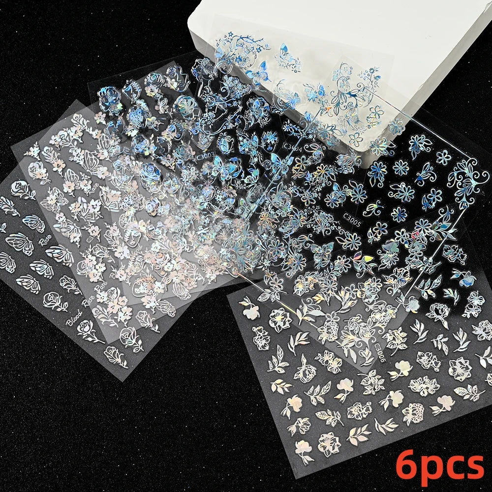 6 Sheets Moon/Star Nail Art Sticker Adhesive Gold Color Sticker Sheets Universal Constellation Shapes Sticker Art Decoration (ONLINE ORDER ONLY)