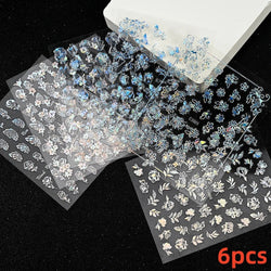 6 Sheets Moon/Star Nail Art Sticker Adhesive Gold Color Sticker Sheets Universal Constellation Shapes Sticker Art Decoration (ONLINE ORDER ONLY)